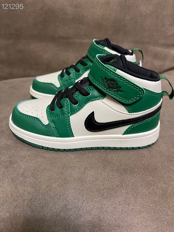 Joe's high-top Velcro children's shoes" white, and green"