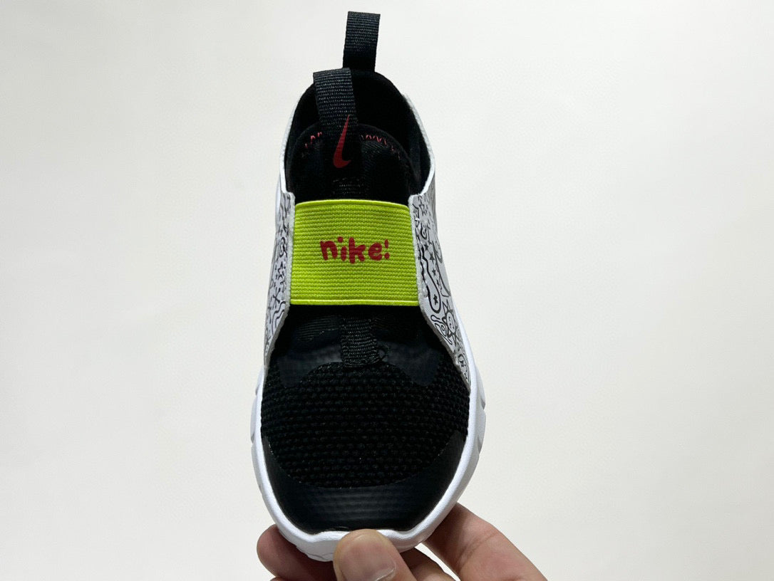 Nike's new barefoot slip" Black, white, green"
