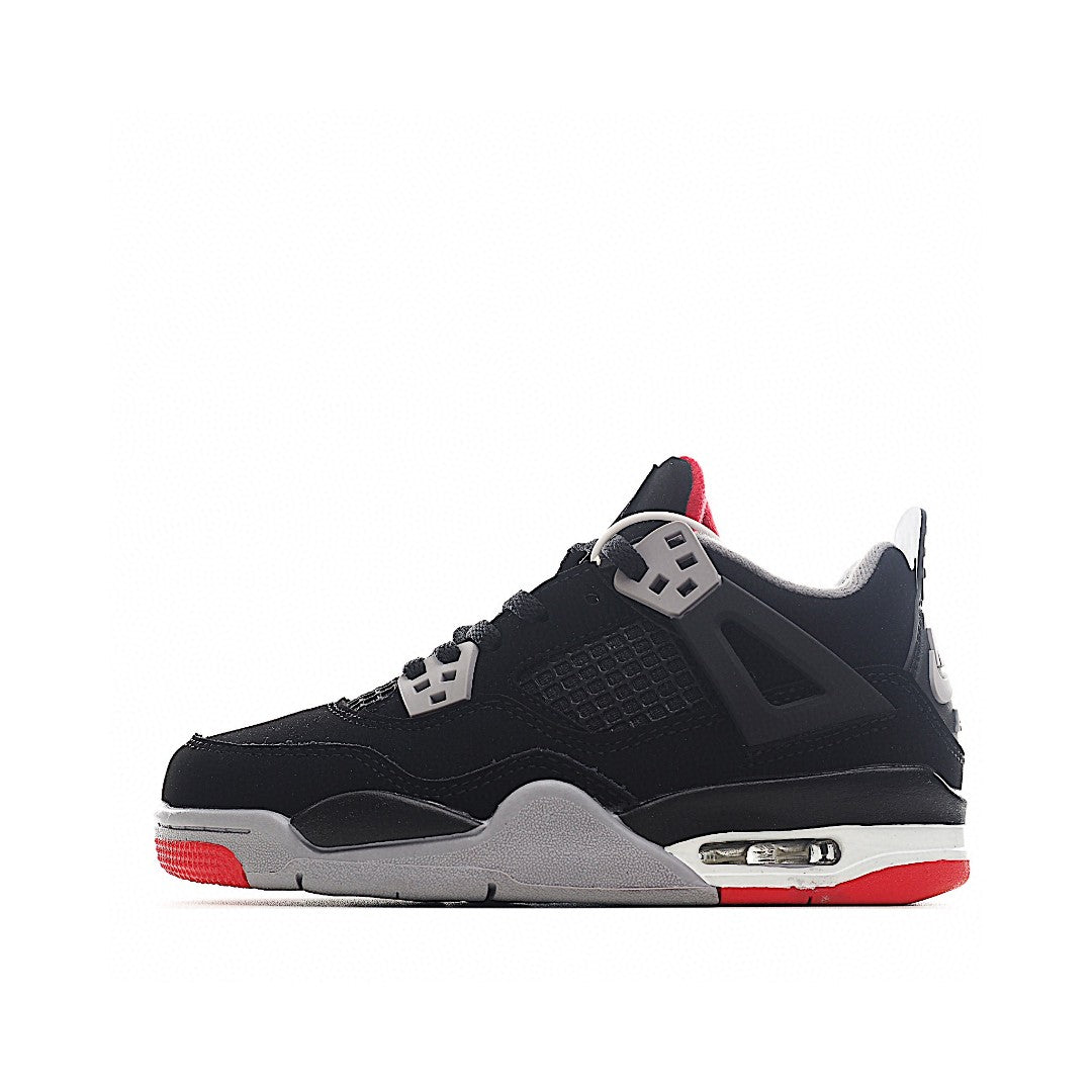 NK AJ 4th generation lace-up basketball air cushion children's shoes" black, gray"