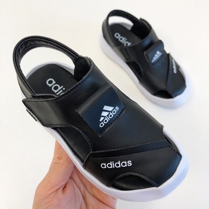 Adidas full leather bread head sandals" black"