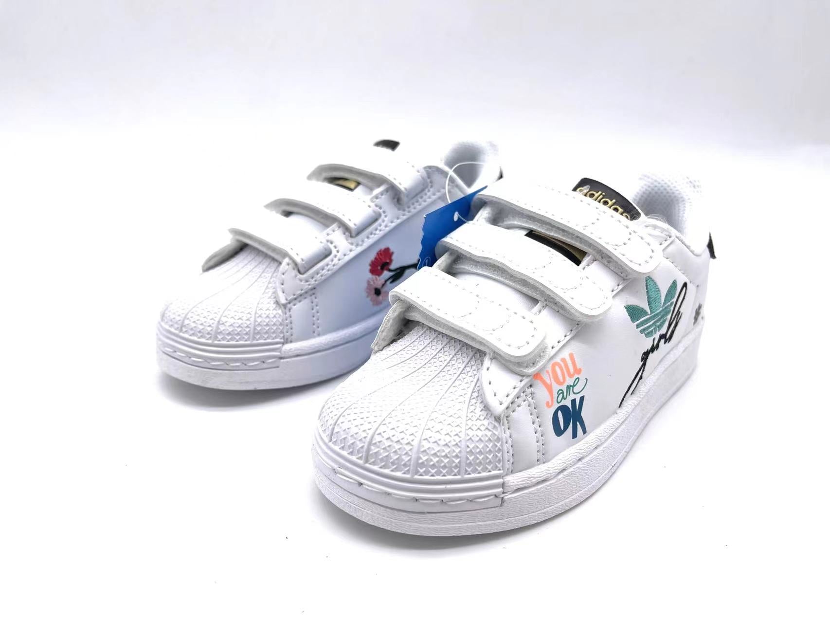Adidas classic shell toe children's shoes" white"