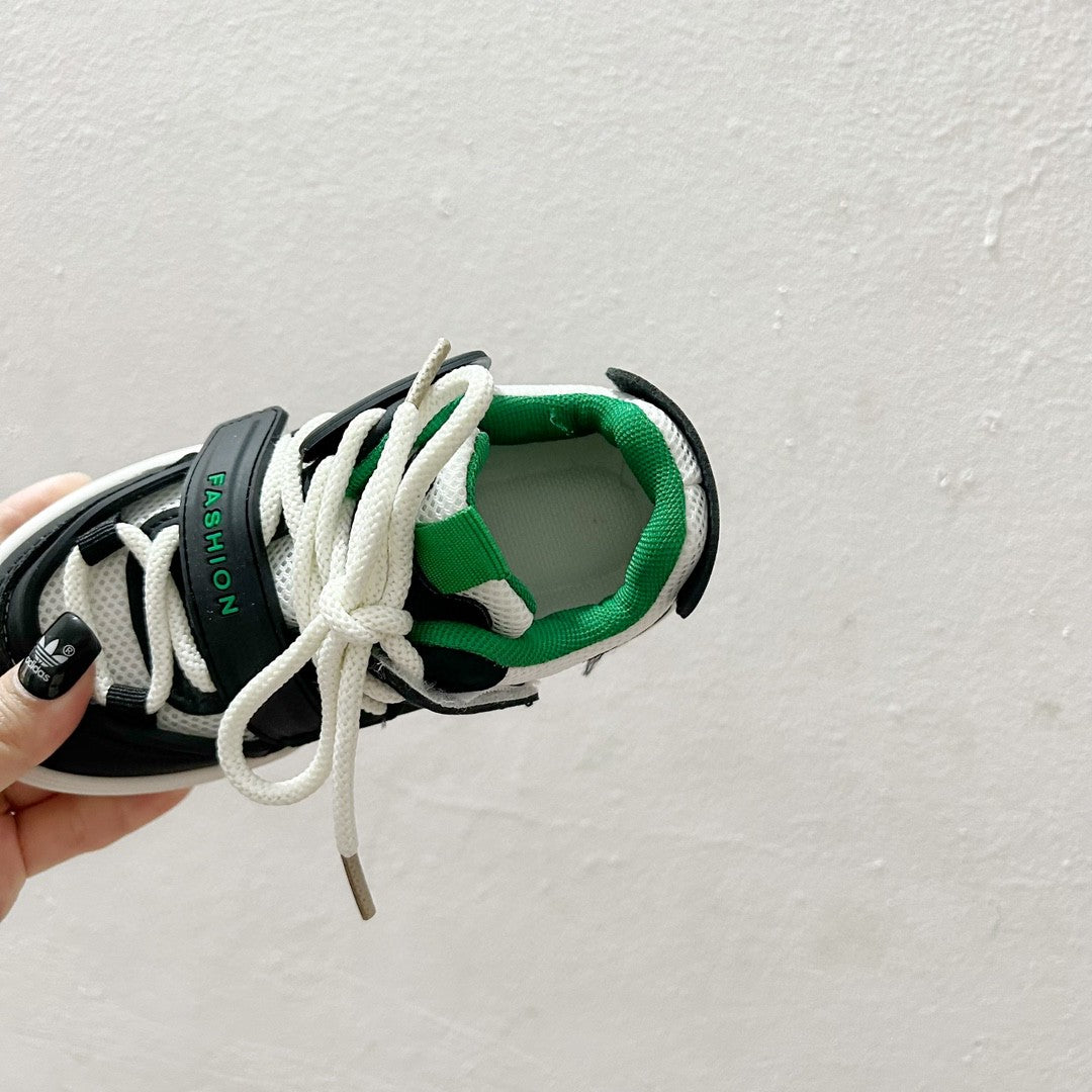 AD Velcro children's casual sneakers" black, green"