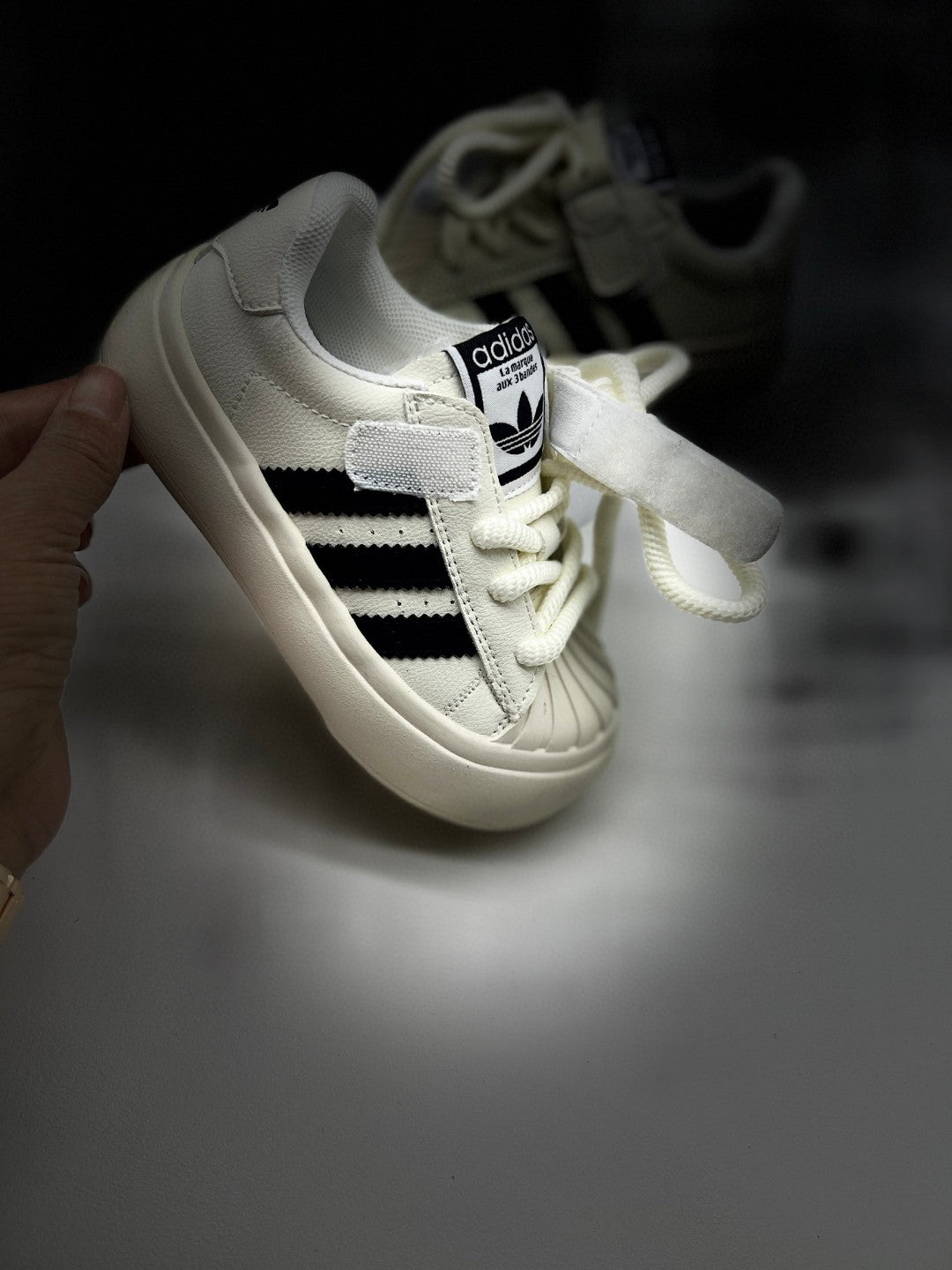 Adidas cute shell toe spring soft bottom sneakers " white"