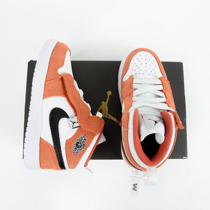 Jordan high top elastic band" orange , white"
