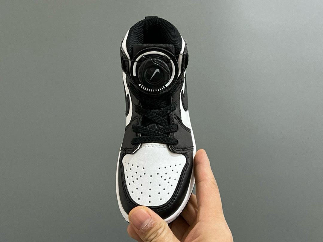 Qiaoyi mid-cut buckle children's shoes" white, black"