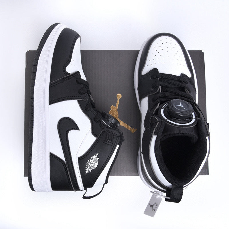 Joe 1 rotating button high top children's shoes" black, white"