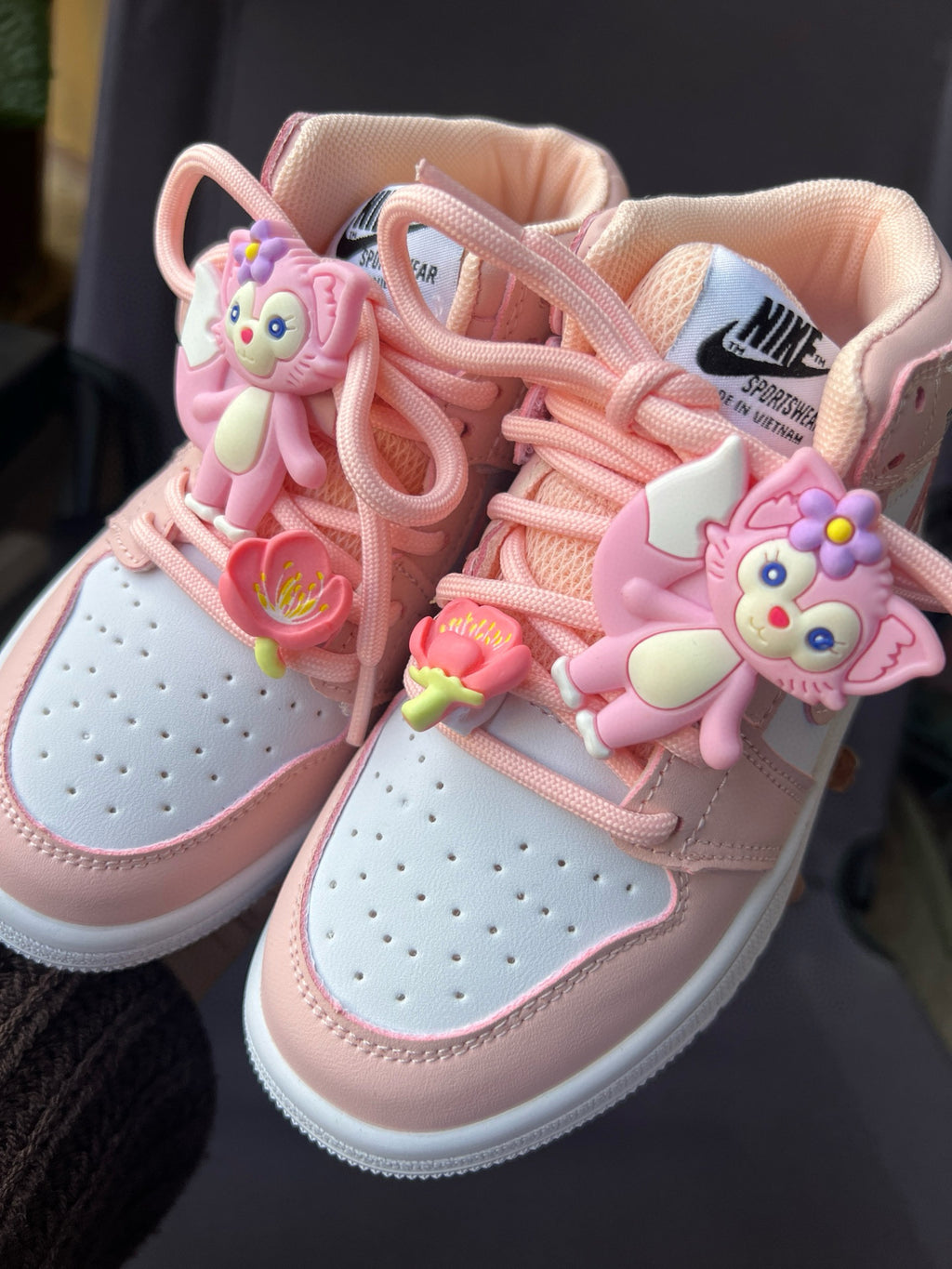 Joe One Cartoon Doll Accessories High Top Sneakers " baby pink"