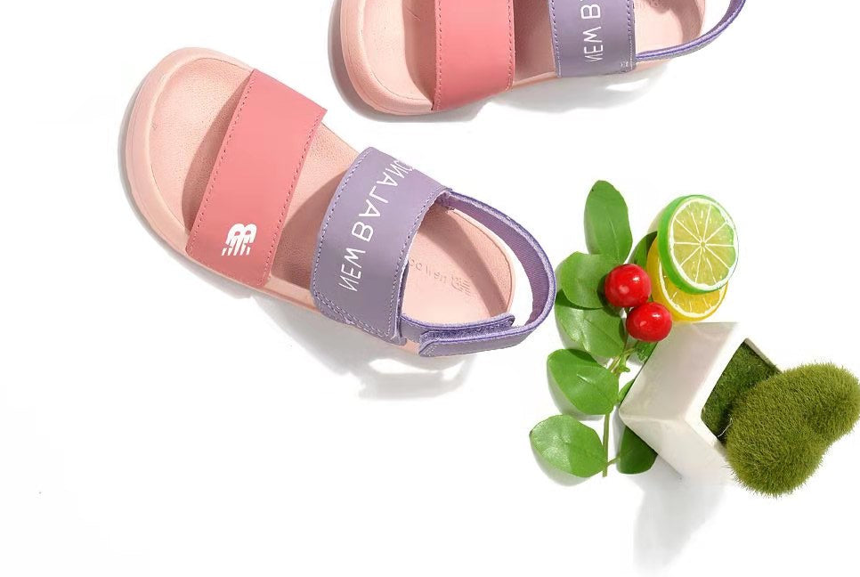 NB double bar sandals " Purple, pink"