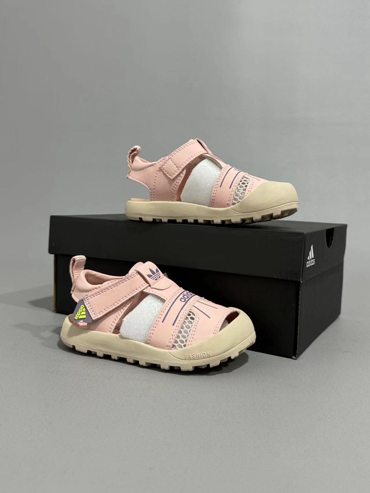 Adidas hollow Velcro sandals" pink"