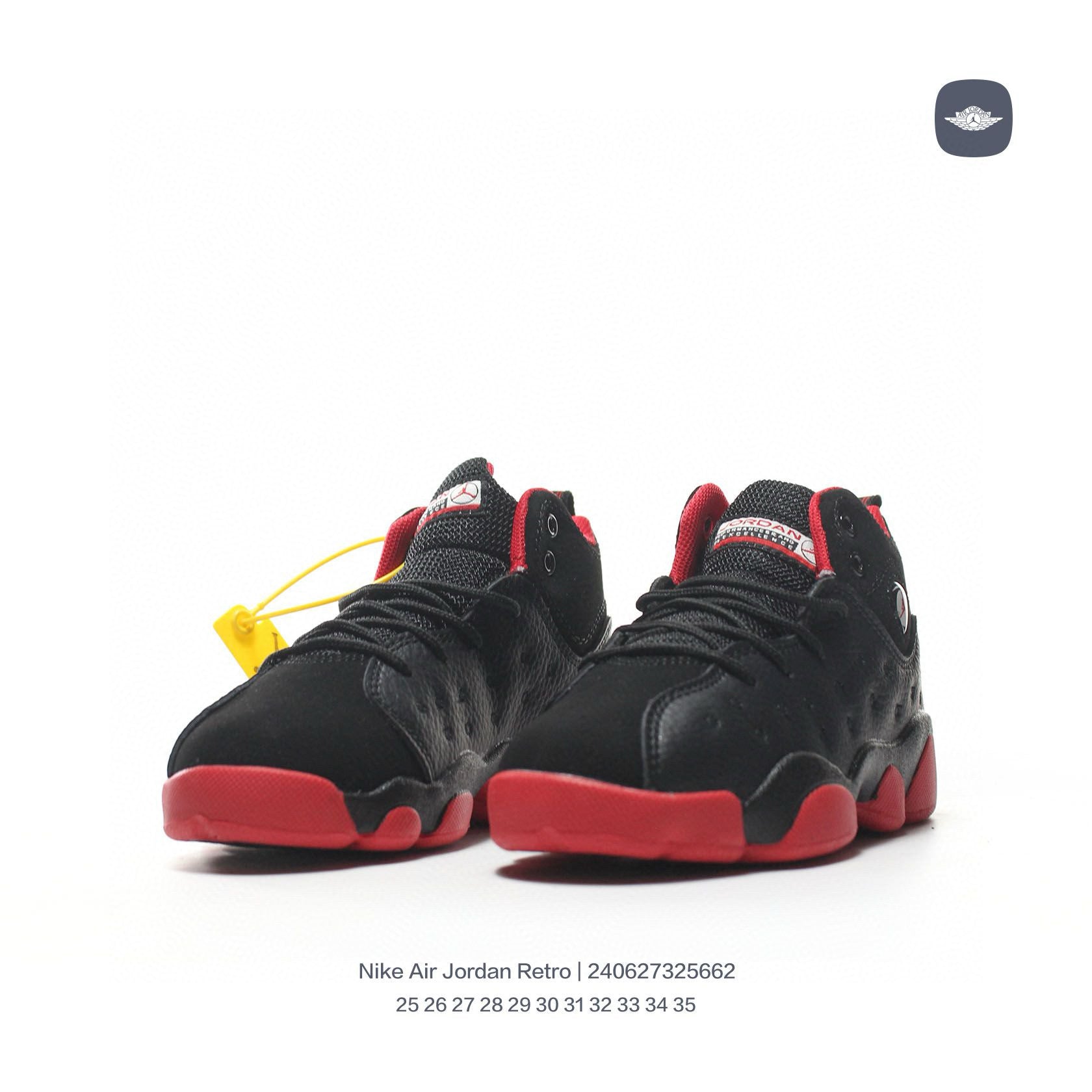 AJ13-1/split leather'  black, red"