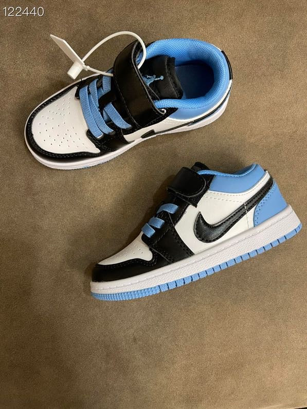 AIR JORDAN 1 low-top Velcro" white, black, blue"