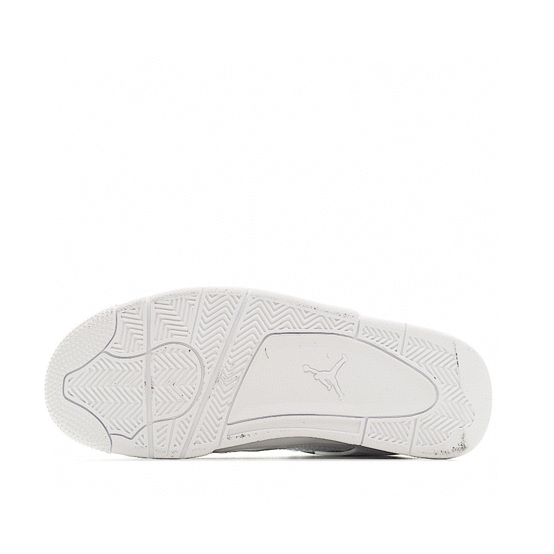 NK AJ 4th generation lace-up basketball air cushion children's shoes" white"