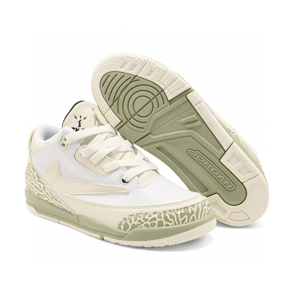 Jordan AJ3 children's shoes" white, cream, mint green"
