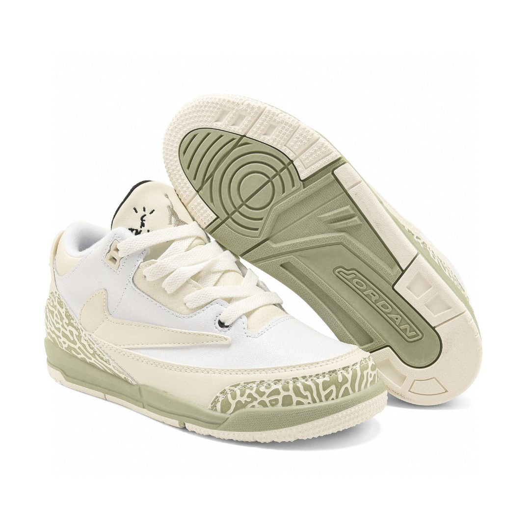 Jordan AJ3 children's shoes" white, cream, mint green"