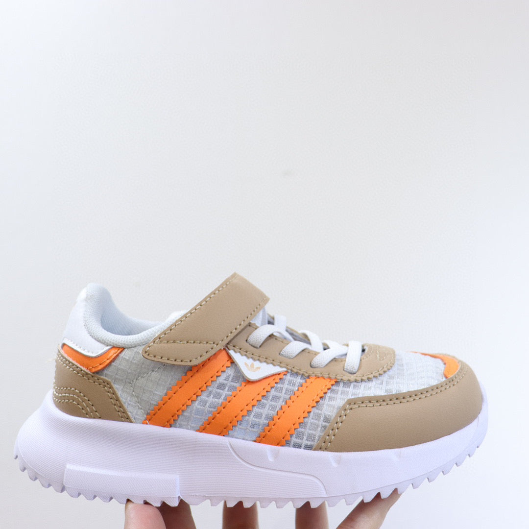 Adidas clover lightweight soft sole" beige, white, orange"