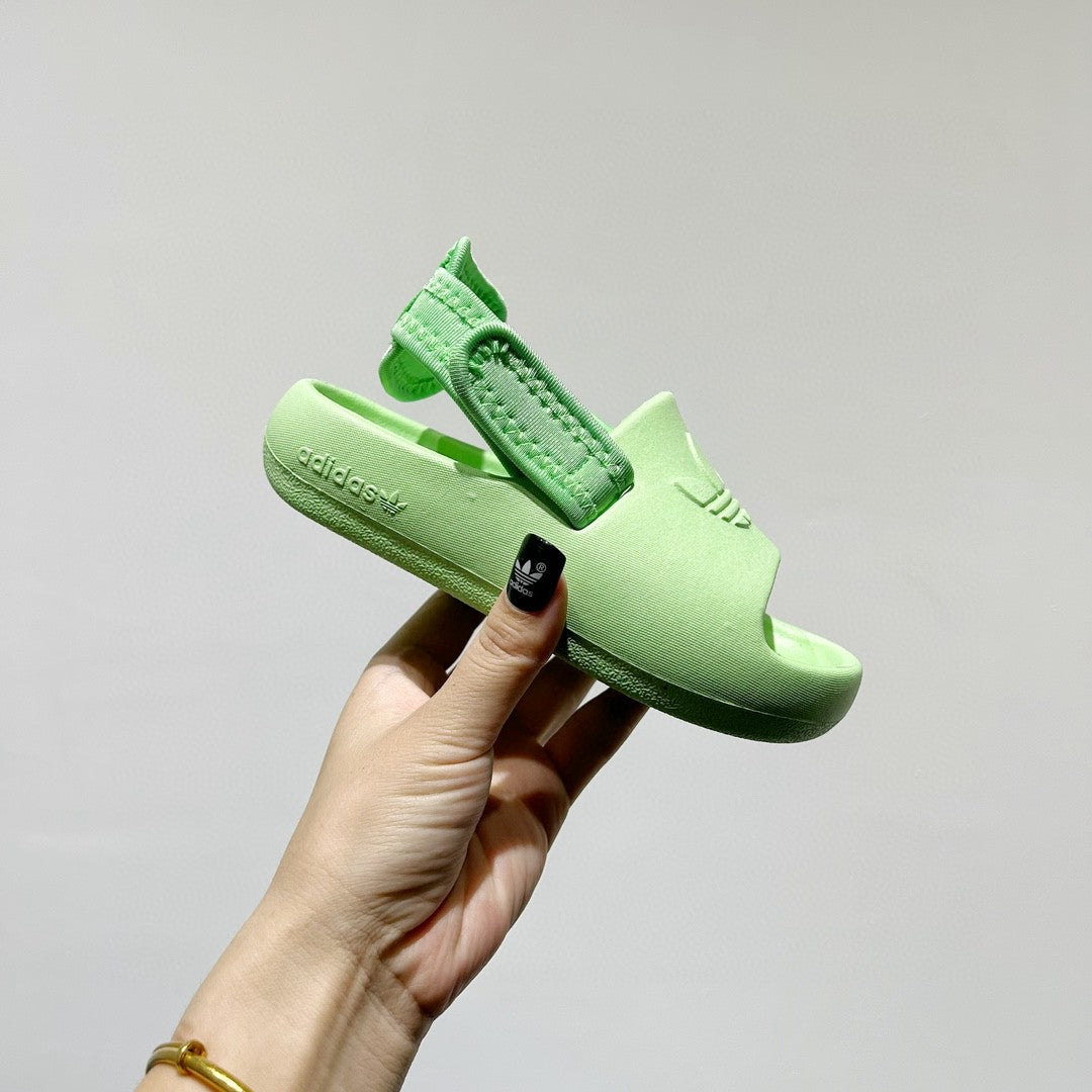 Adidas clover soft thick sole detachable two-wear children's sandals" green"
