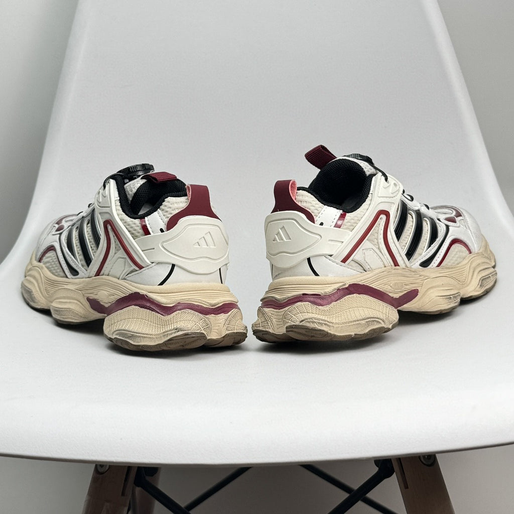 Adidas XLG Runner Deluxe runner dad shoes" cream, white, burgundy"
