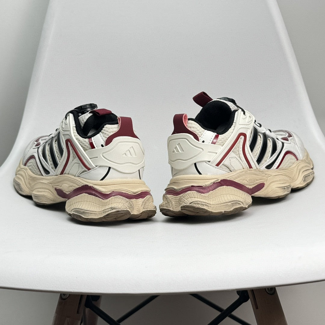 Adidas XLG Runner Deluxe runner dad shoes" cream, white, burgundy"