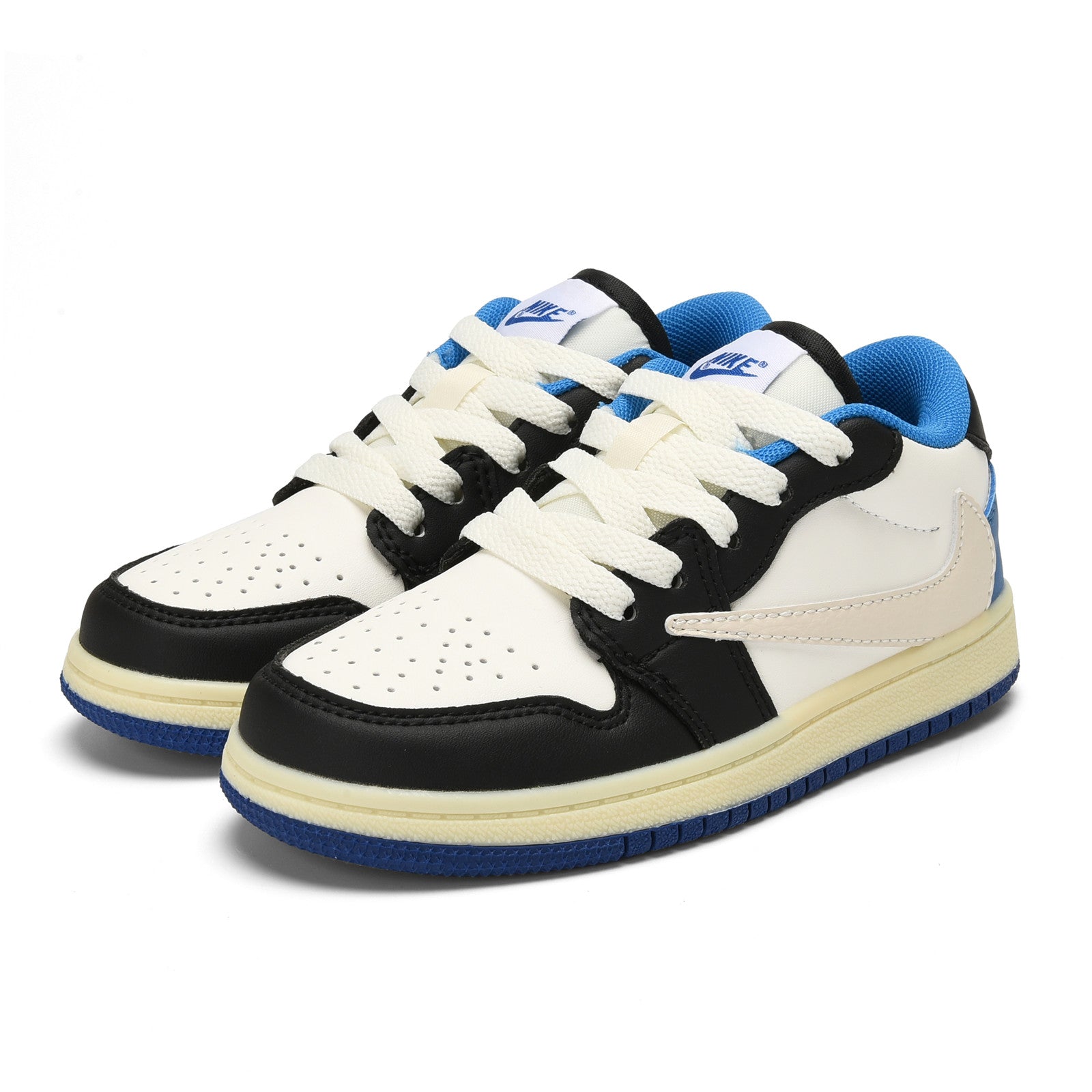 Qiaoyi low-top shoelaces" white, black, cream, blue"