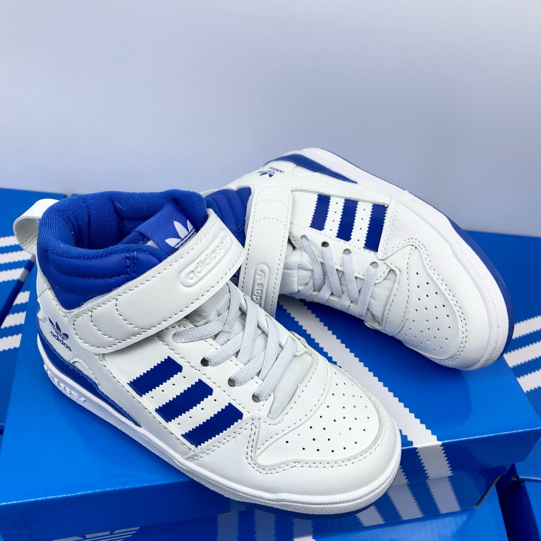 Adidas 84 high-top children's shoes" white, blue"