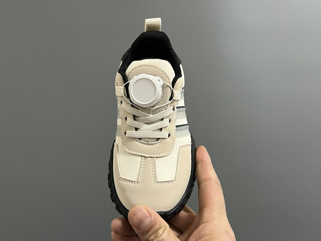 Adidas lock buckle children's dad sports shoes" cream, white"