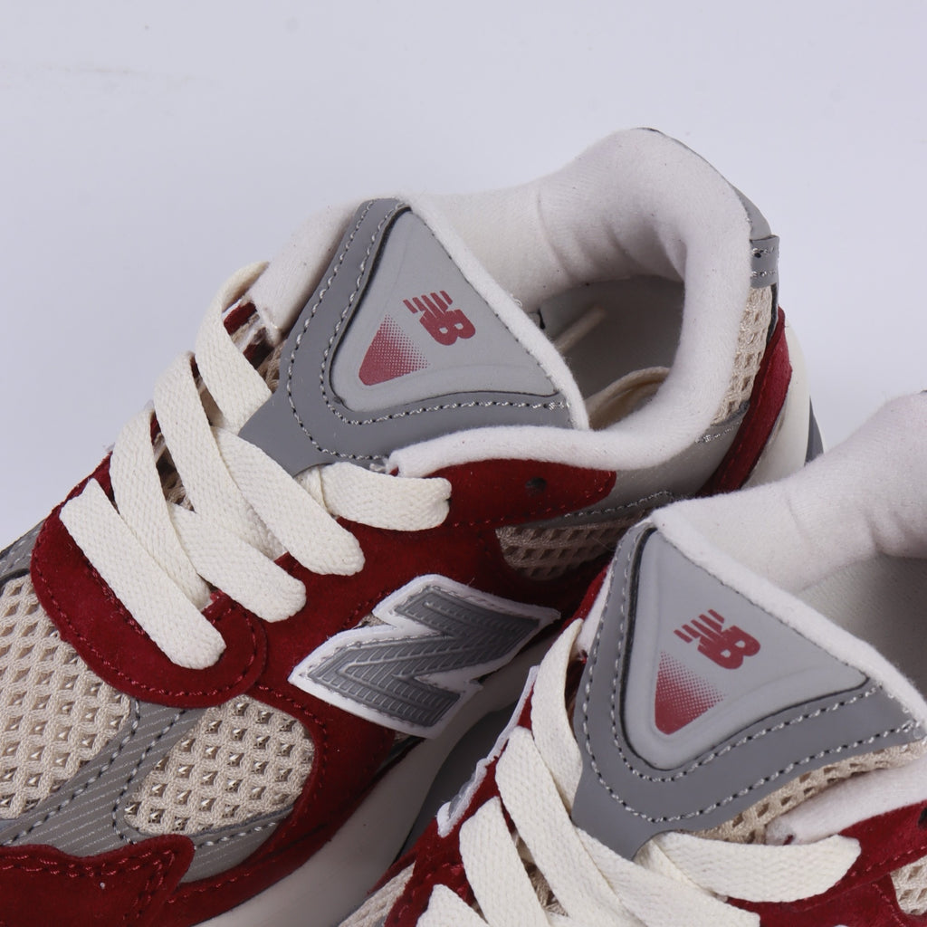 N 2010 children's shoes" maroon red, light beige, & gray"