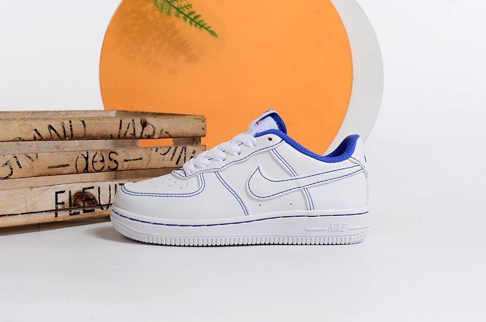 Air Force low-top lace-up sneakers" white, blue"
