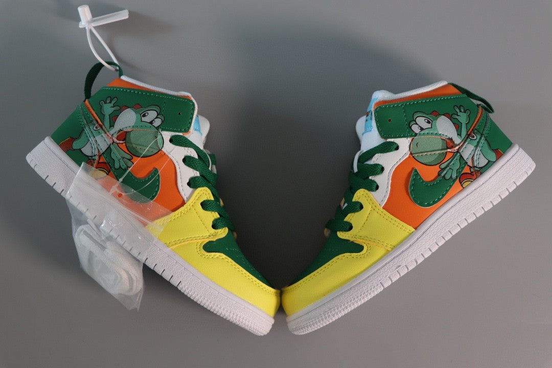 Jordan Air Jordan 1 Super Mario" yellow, orange, green"