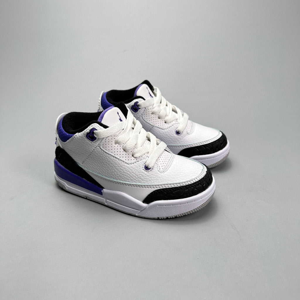Jordan 3 children's shoes" white, black, blue"