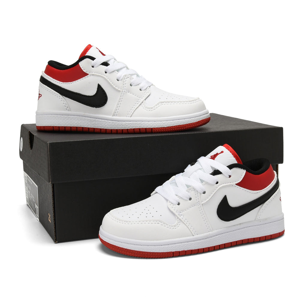 Qiaoyi low-top shoelaces" white, red"