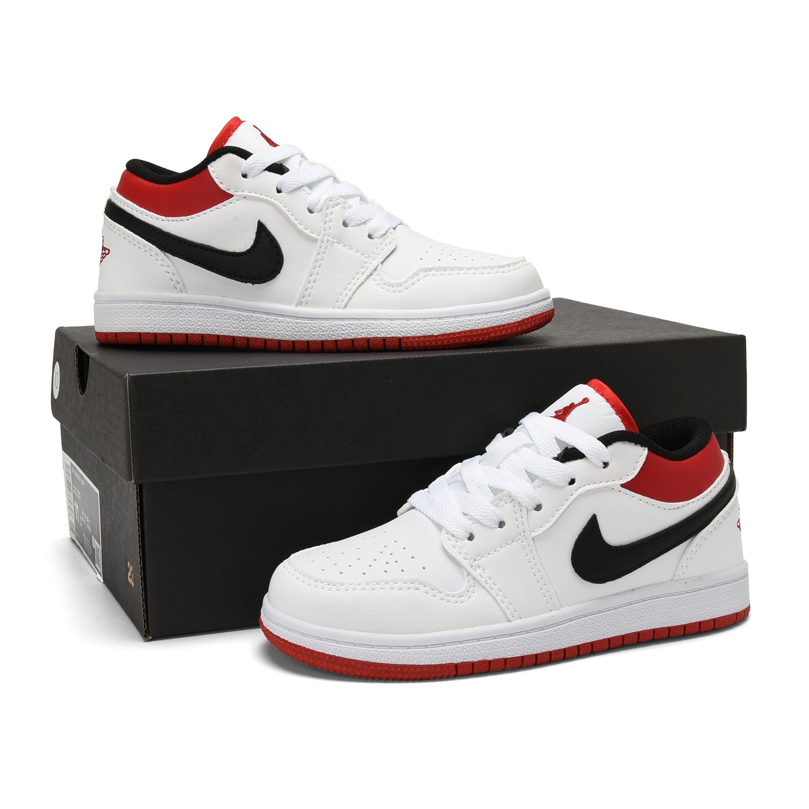 Qiaoyi low-top shoelaces" white, red"