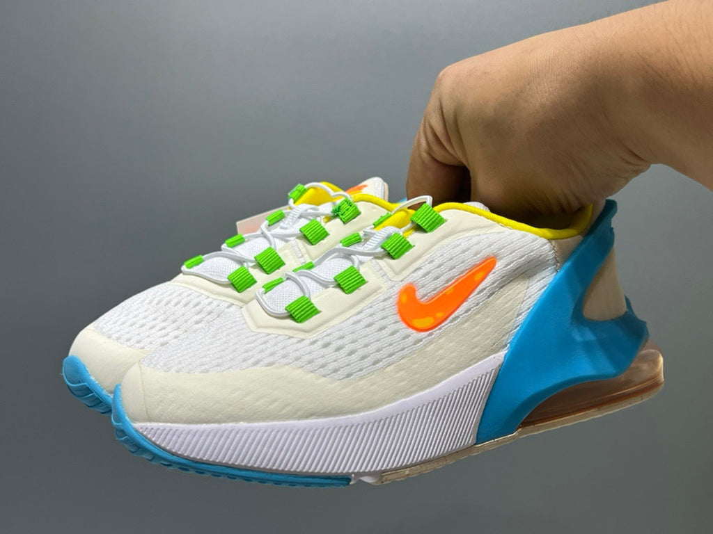 Nike 270 third generation elastic band air cushion children's shoes" white, green, yellow"