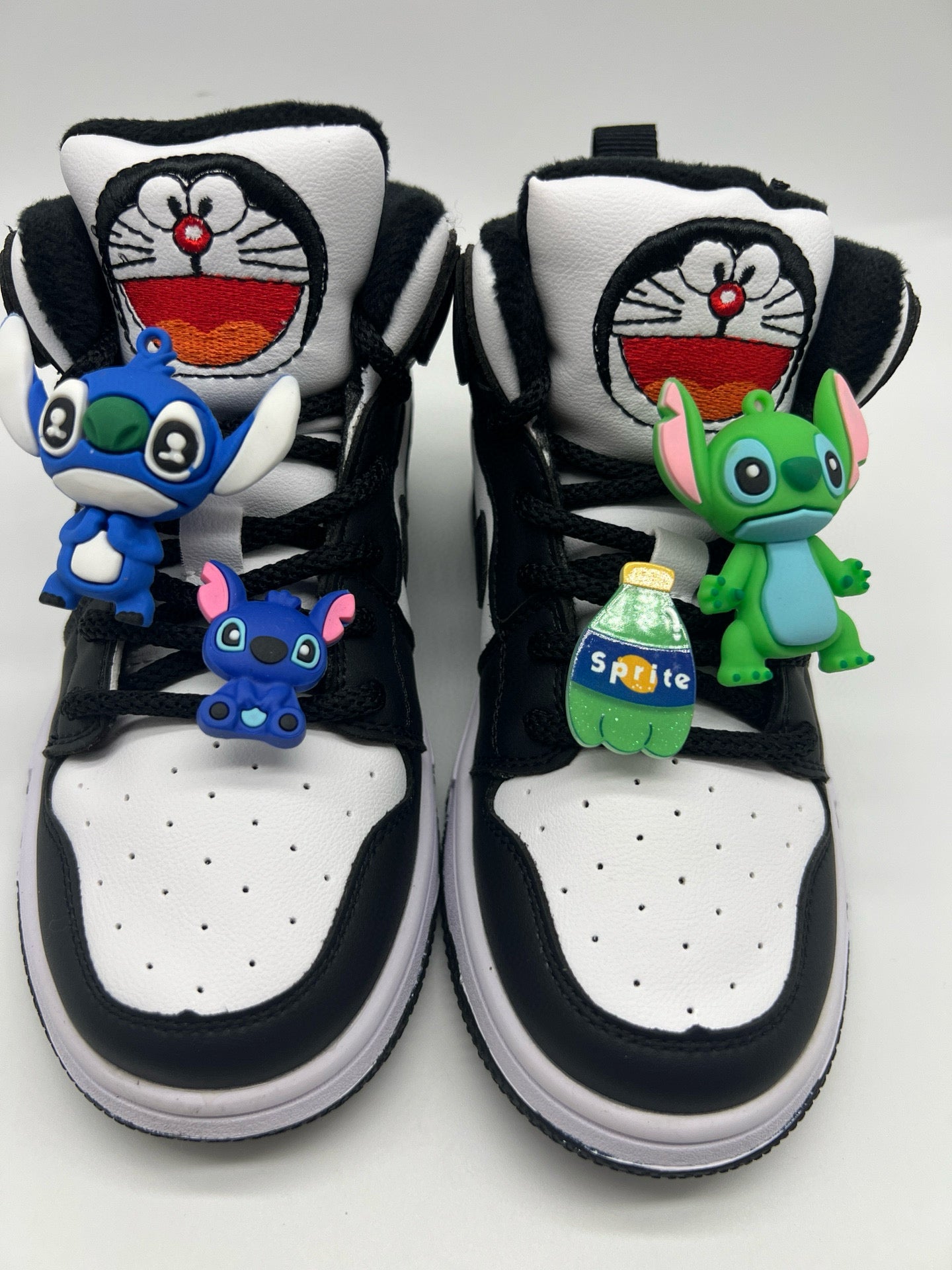 Joe One Cartoon Doll Accessories High Top Sneakers " white, black"