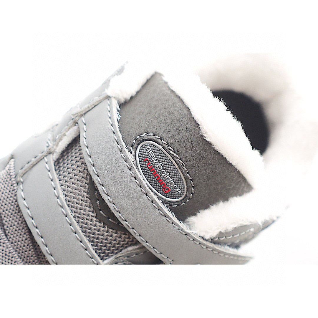 NB 2002 Velvet Elastic Velcro Children's Shoes" Gray"
