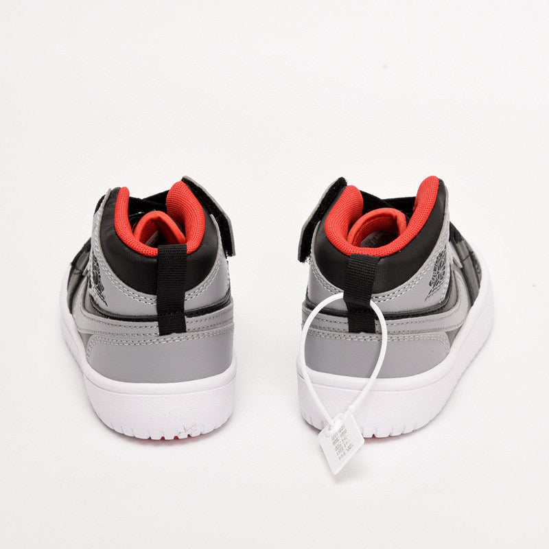 Jordan high top inner Velcro elastic band children's shoes" gray, black"