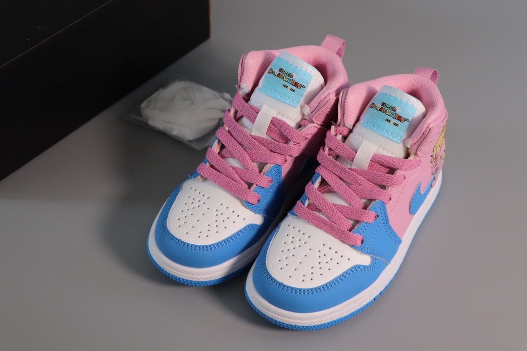 Jordan Air Jordan 1 Super Mario" blue, pink, white"