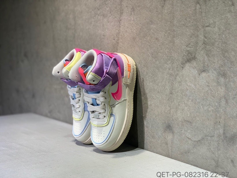 High-top Macaron Air Force" white, purple"