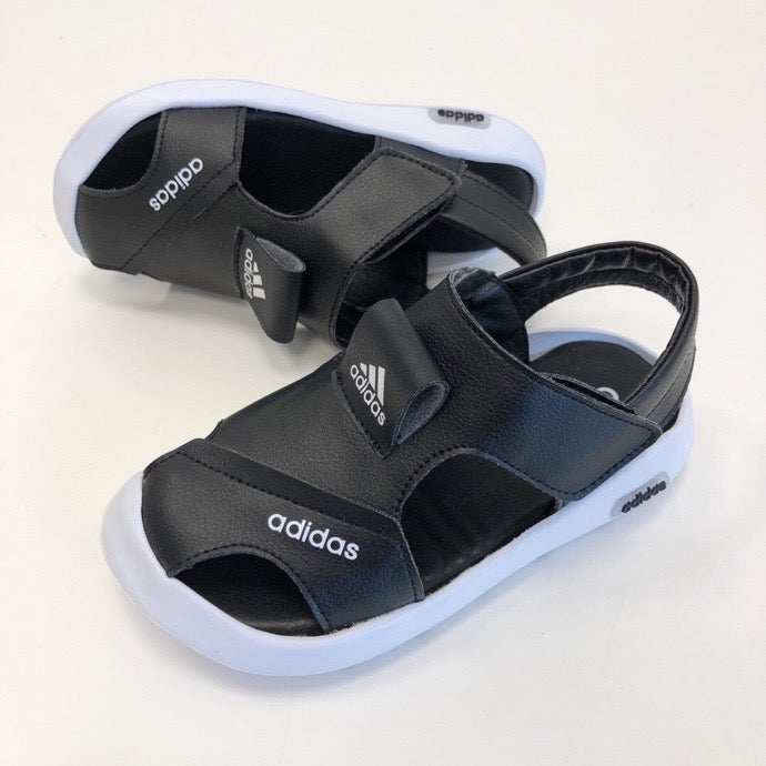 Adidas full leather bread head sandals" black"