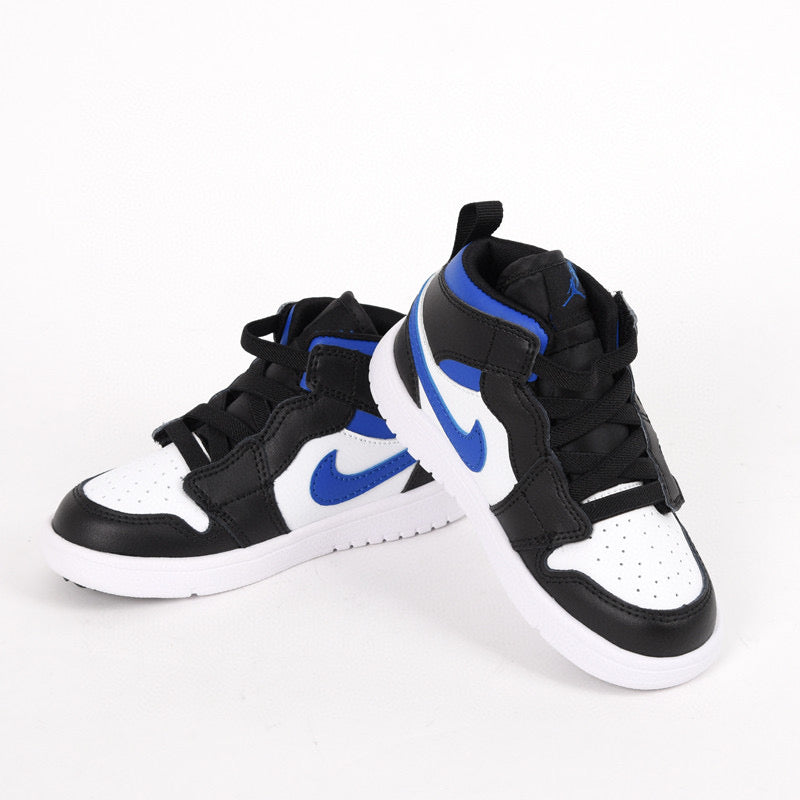 Jordan high top elastic band" white, black, blue"