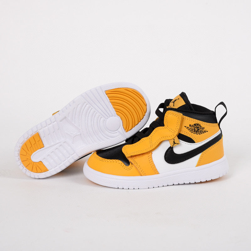 Jordan high top elastic band" white, black, yellow"