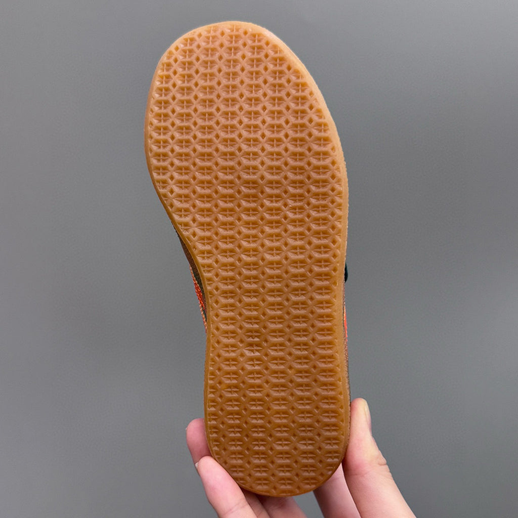 Adidas Dexter double buckle sneakers" dark green with orange"