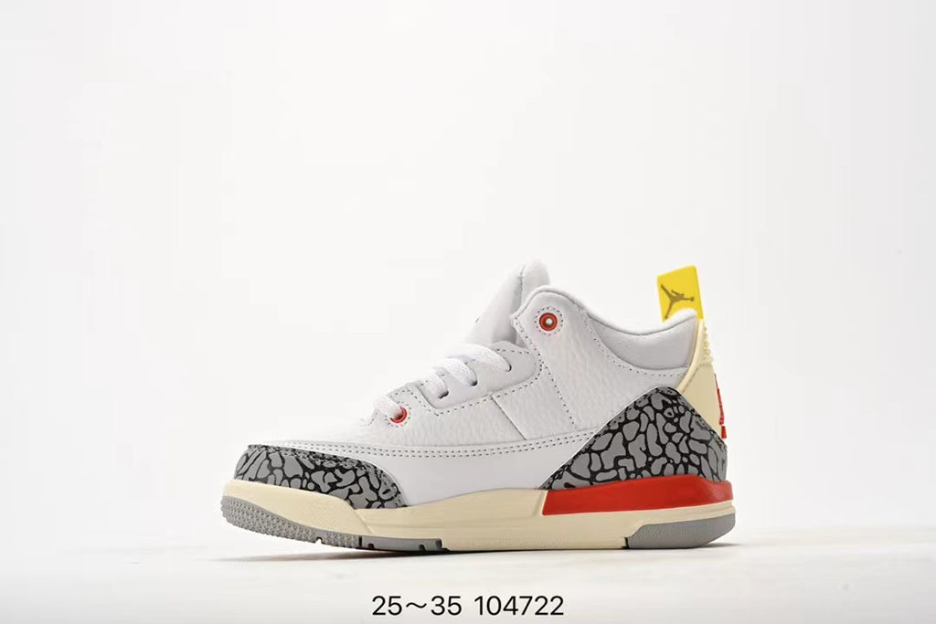 Joe 3" white, cream, red"