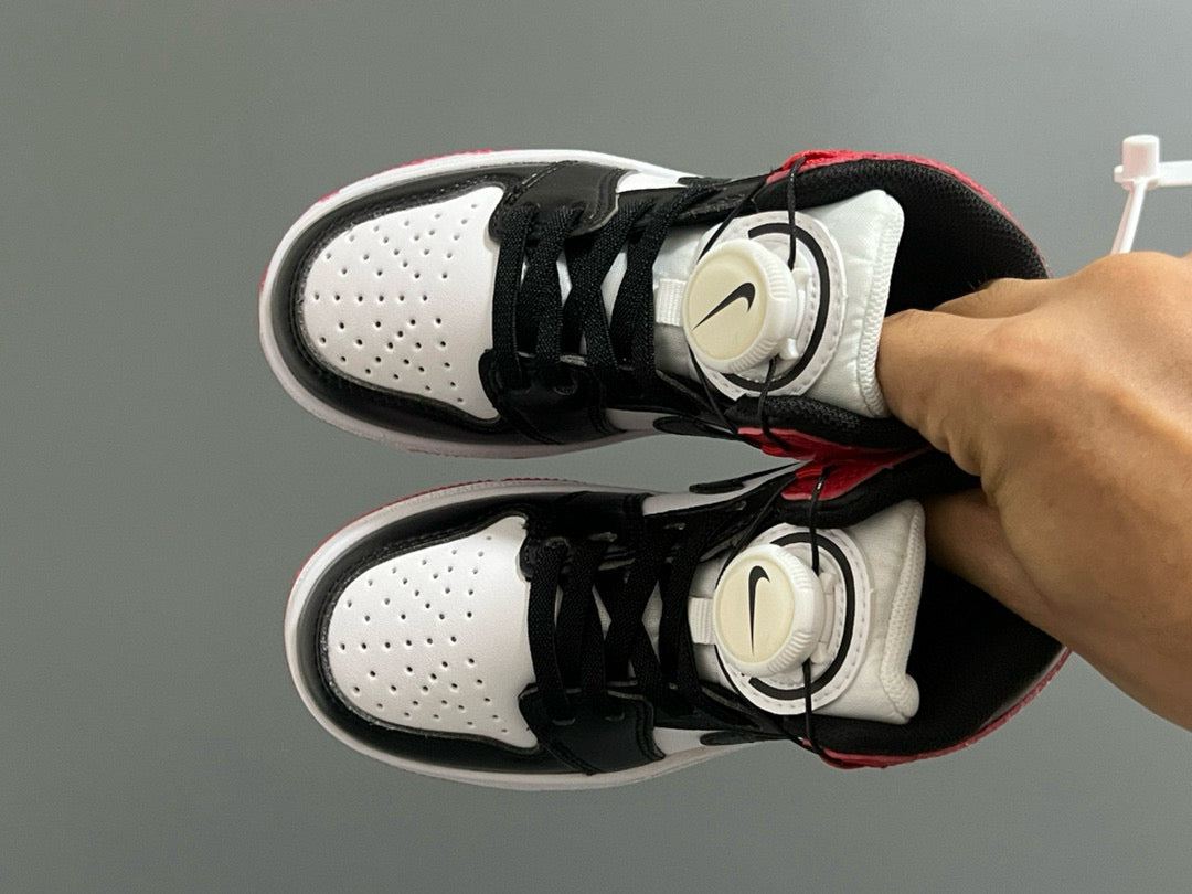 Joe 1 Zhongbang lock children's sports shoes" white, black, red"