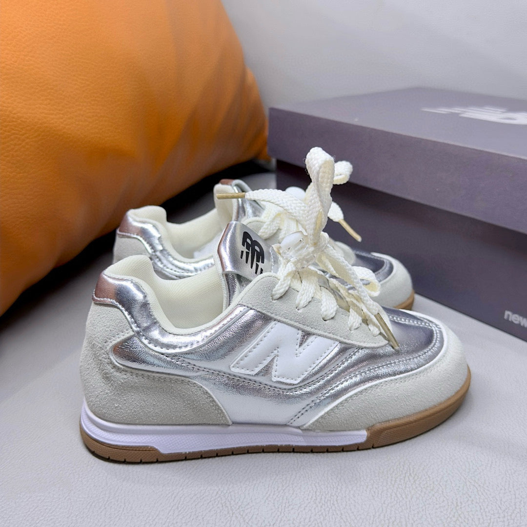NB URC42LA lace-up buckle children's shoes" gray, silver"