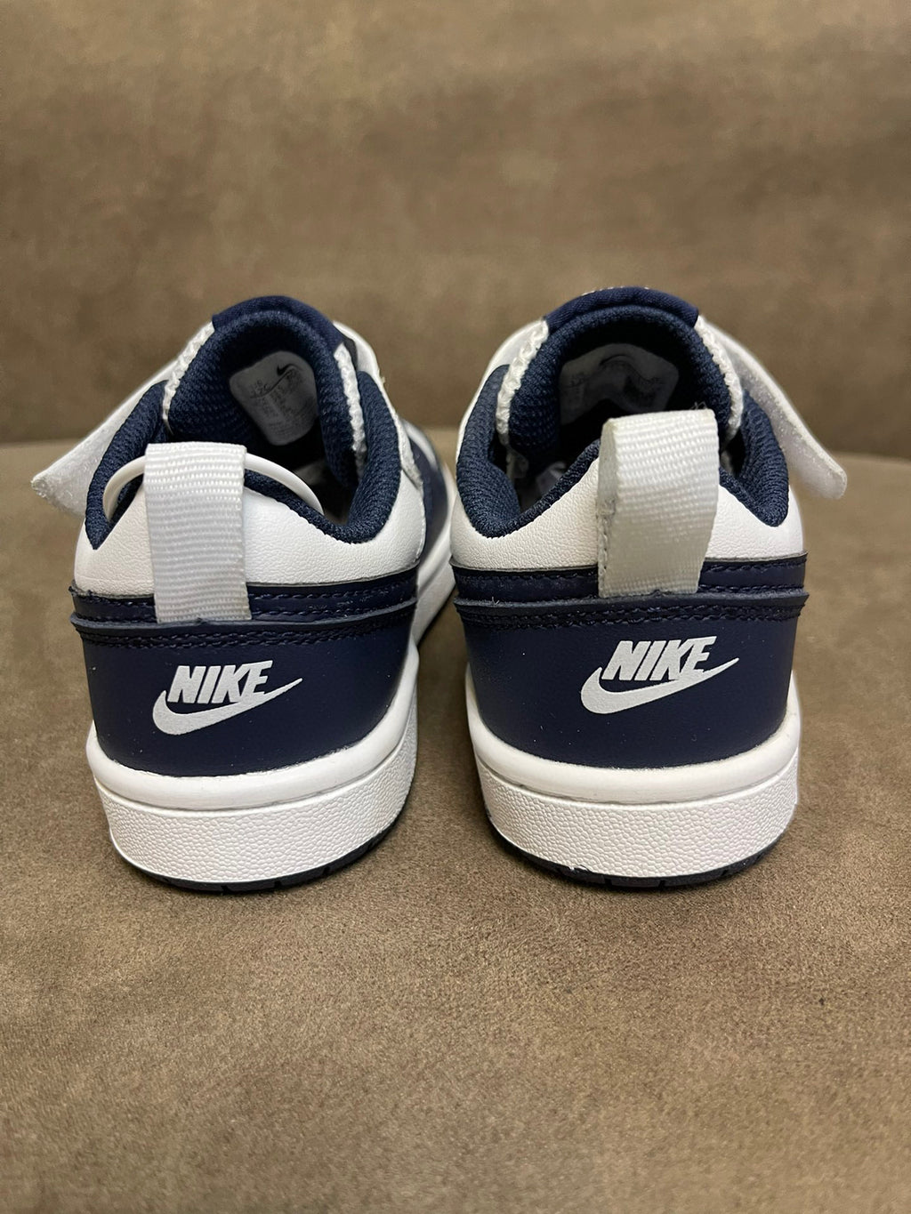 NIKE workwear Air Force One mesh elastic band Velcro children's shoes" cream, Navy"