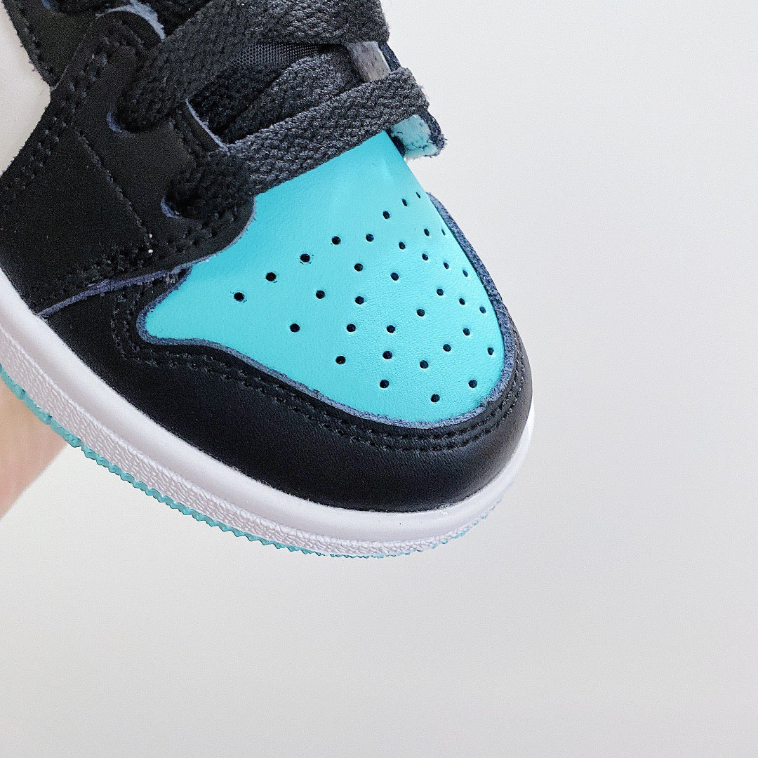 Joe 1 low-top elastic buckle parent-child shoes" white, Turquoise "