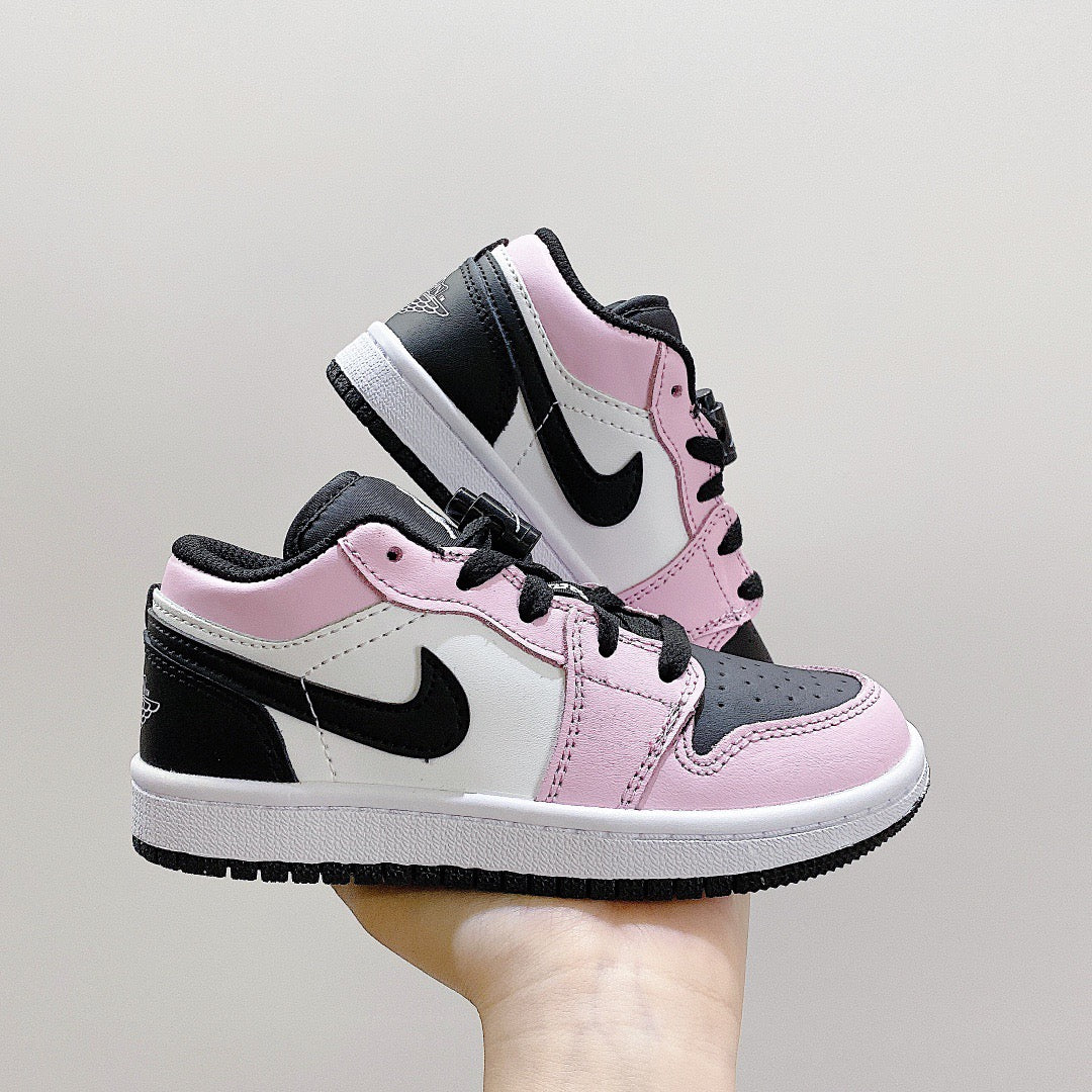 Joe 1 low-top elastic buckle parent-child shoes" white, pink, gray"