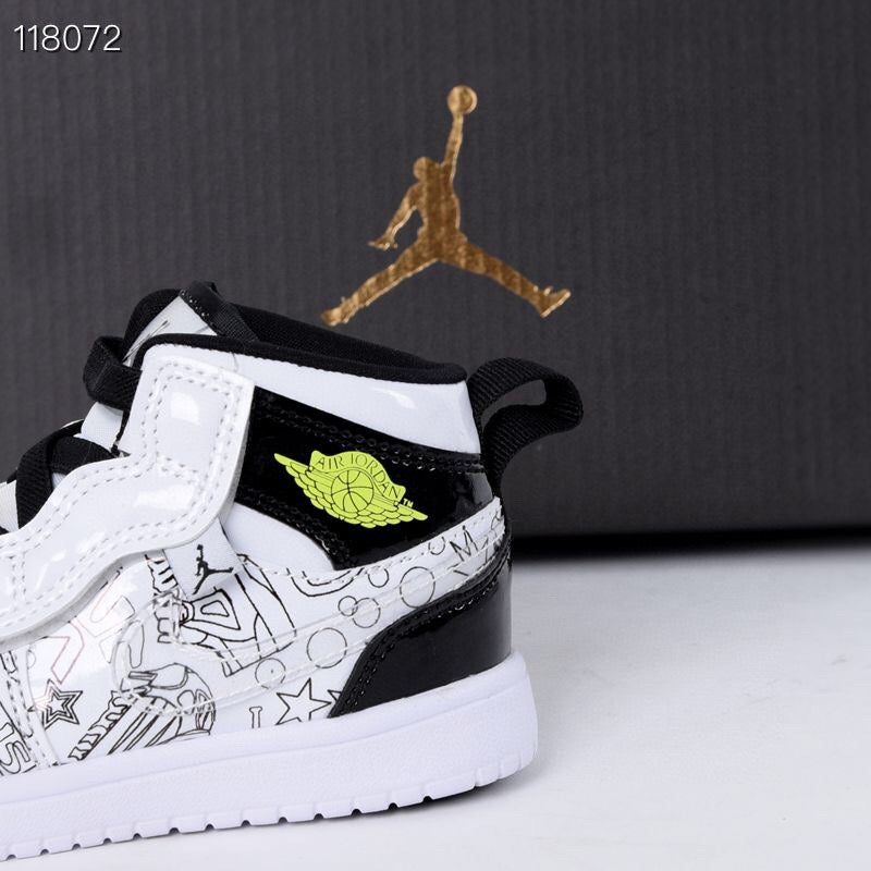 Jordan high top elastic band" white, black"