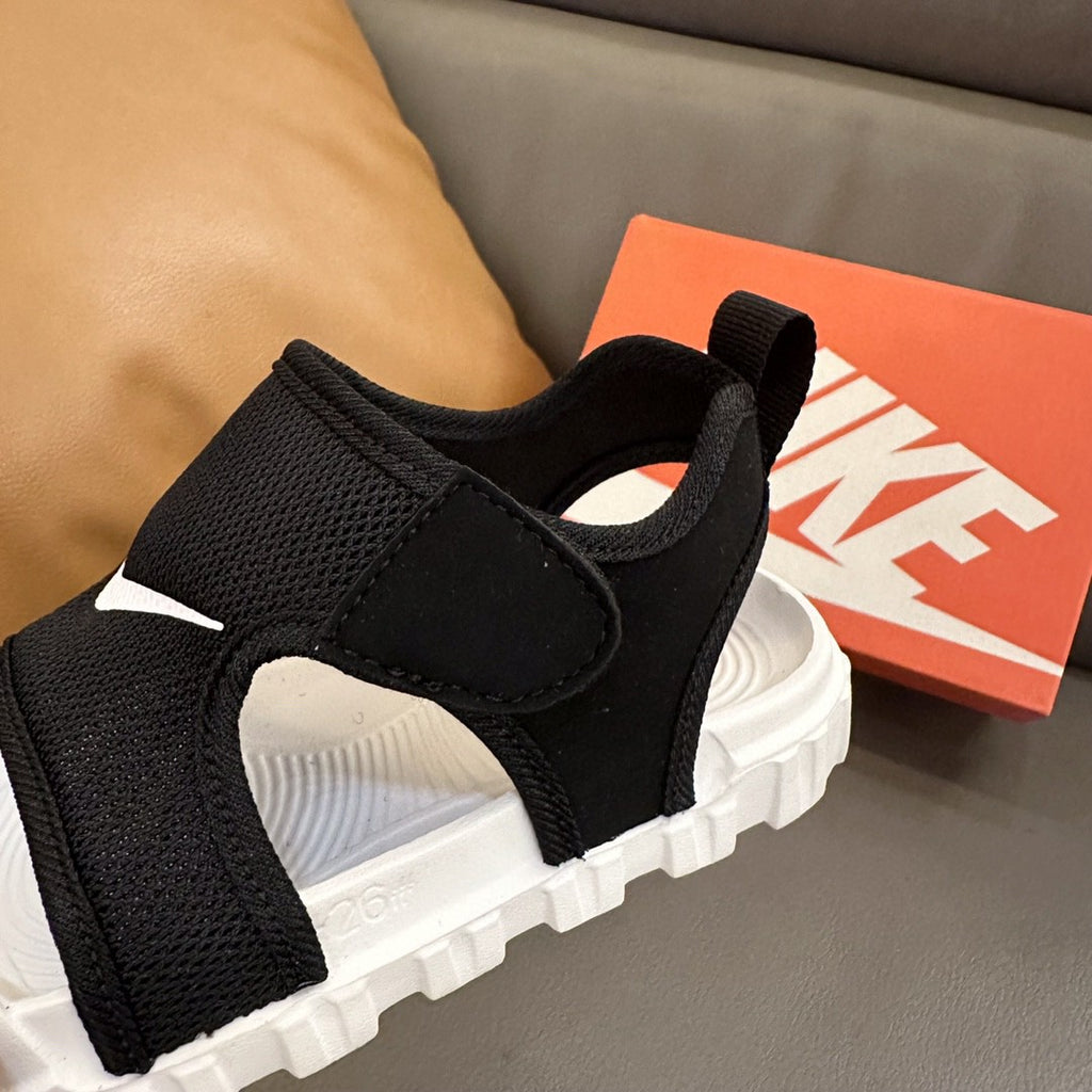NK cute little closed toe mesh sandals" black"