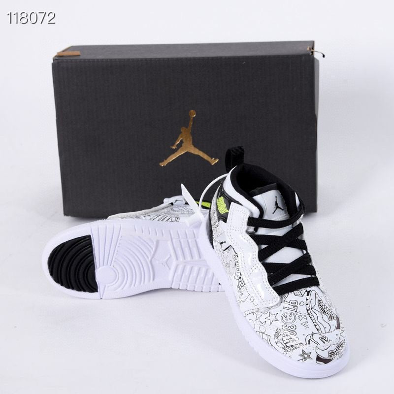 Jordan high top elastic band" white, black"